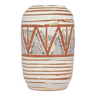 Vase vintage géométrique blanc moyen d’allemagne de l’ouest scheurich