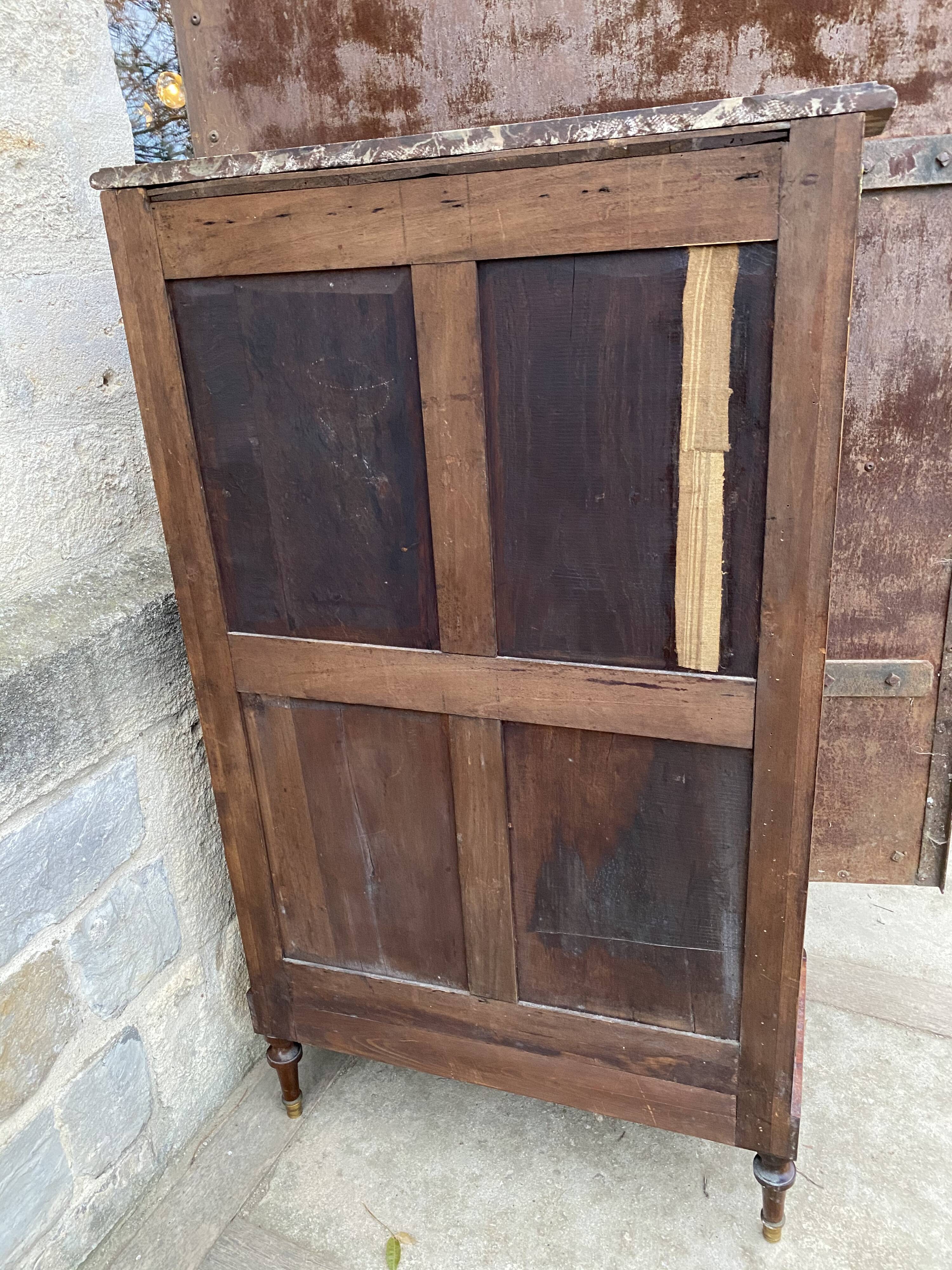 Showcase marquetry 1900 marble