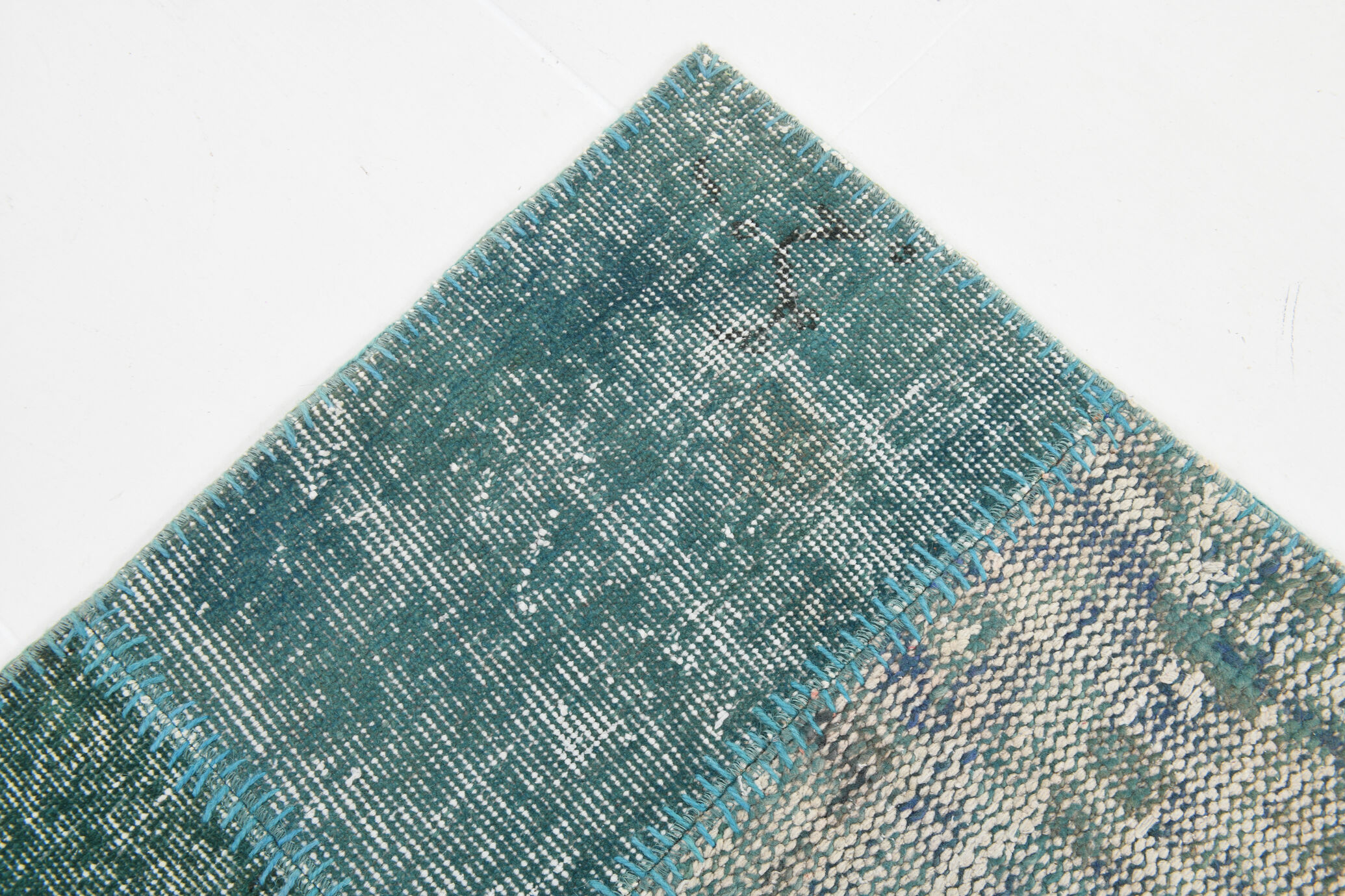 7x10 oversize teal green vintage rug 300x207cm