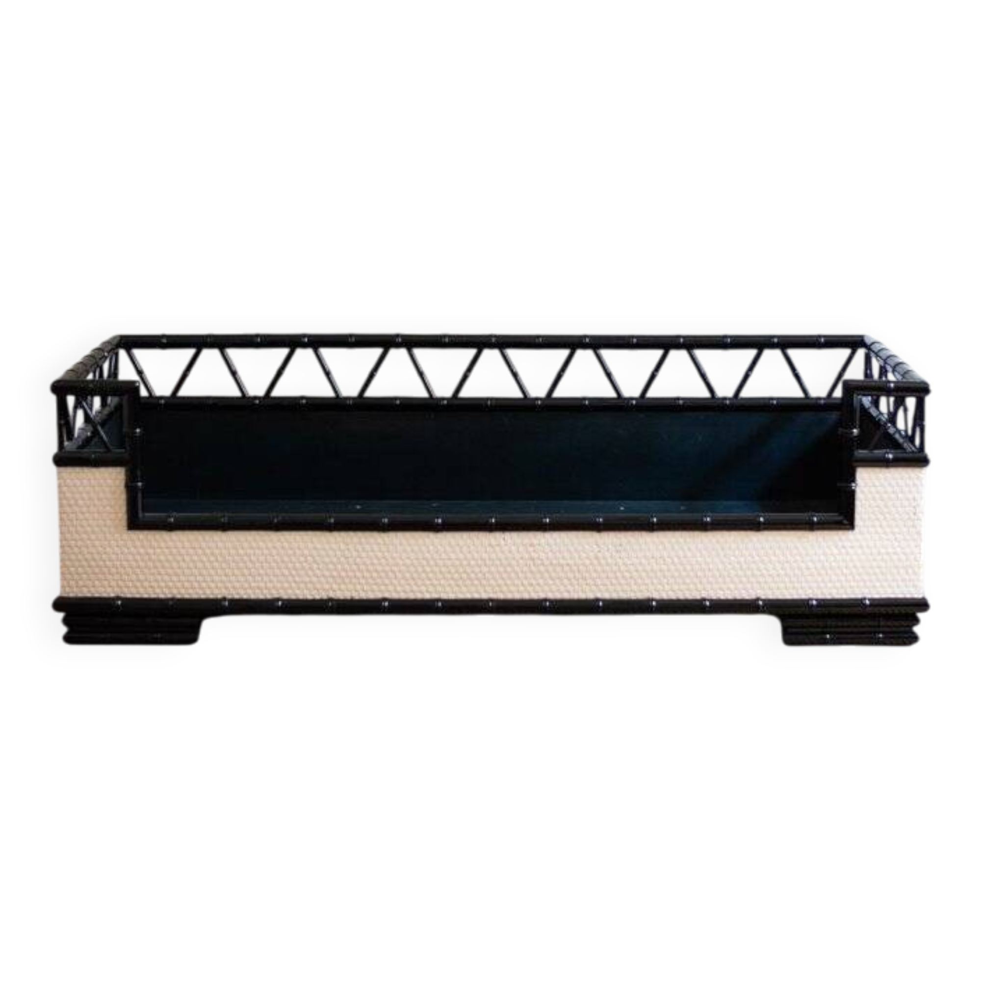 Lacquered wooden daybed with bamboo effect, 1970s