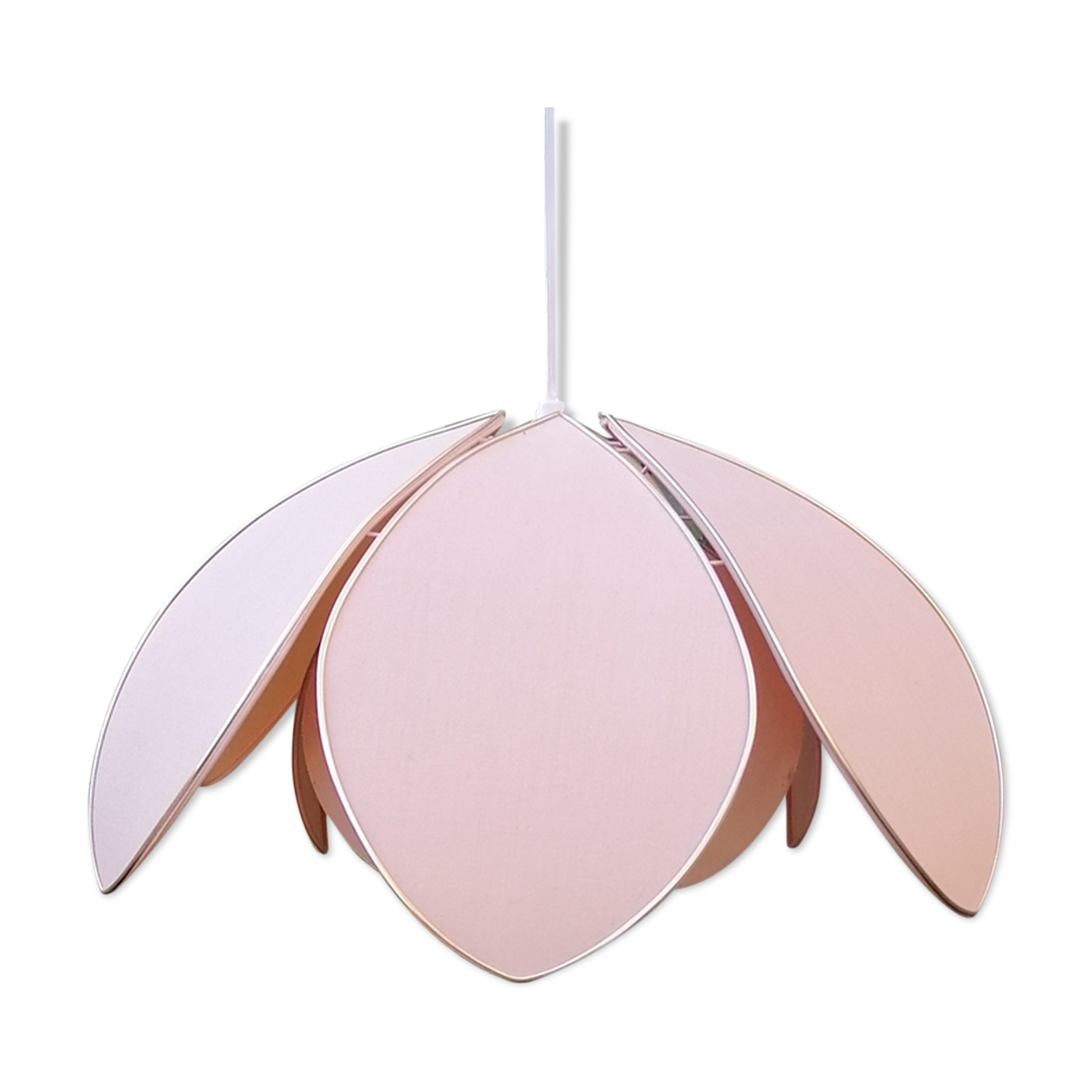 Hanging Altus Robert de Schuytener, lotus flower lamp, vintage pink 60s brass