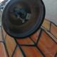 Antique stained glass and bronze pendant light