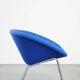 Vintage blue Walter Knoll German design lounge chair model 369 with a new seat