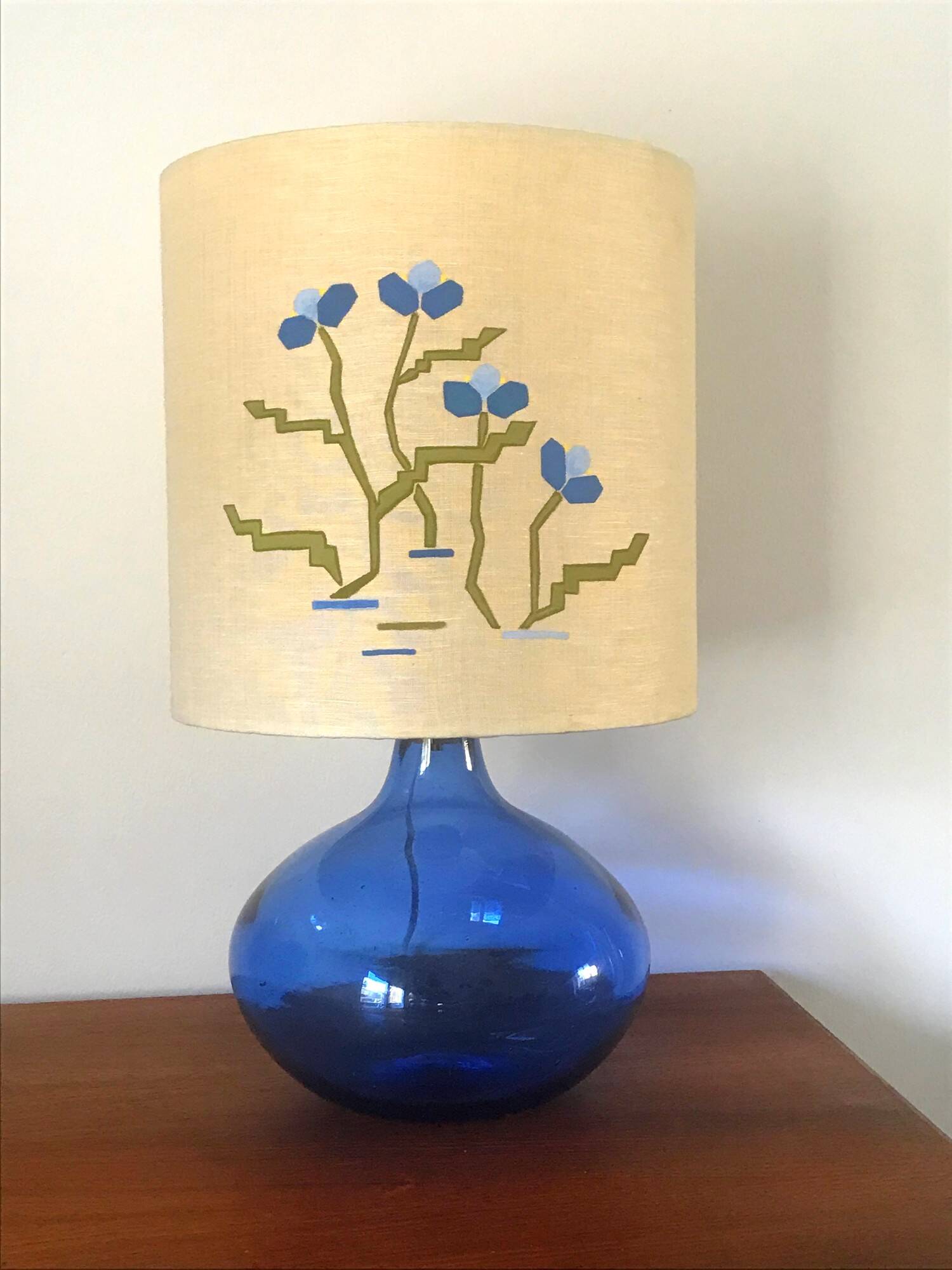Vintage blown glass lamp from the 70s