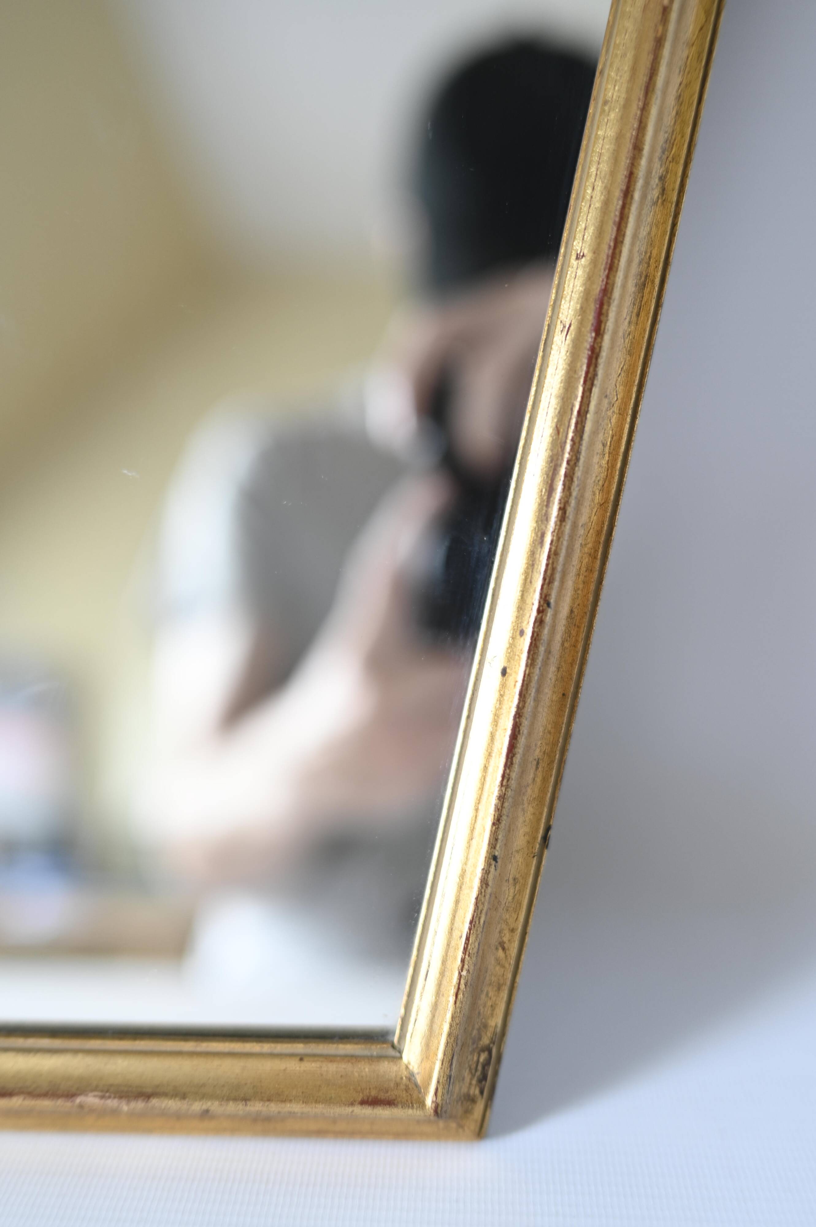 Vintage Deknudt mirror in gilded wood 45cm - labeled