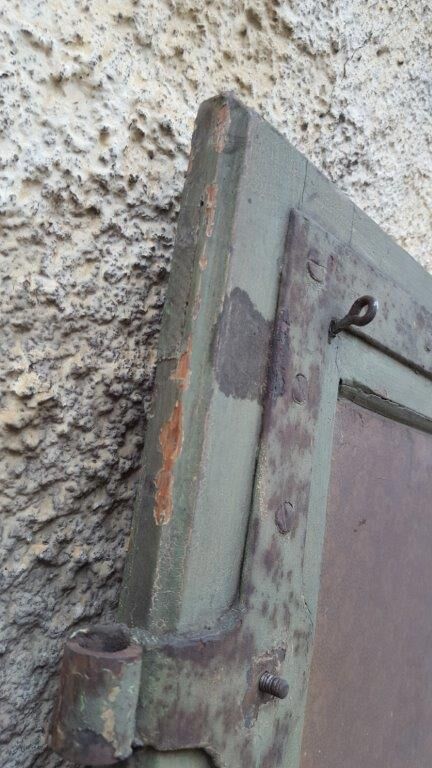 Old green patina door