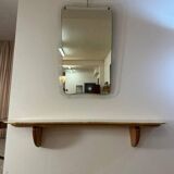 Italian Art Deco Console in Cherry Wood and Siena Marble by Paolo Buffa, 1940s