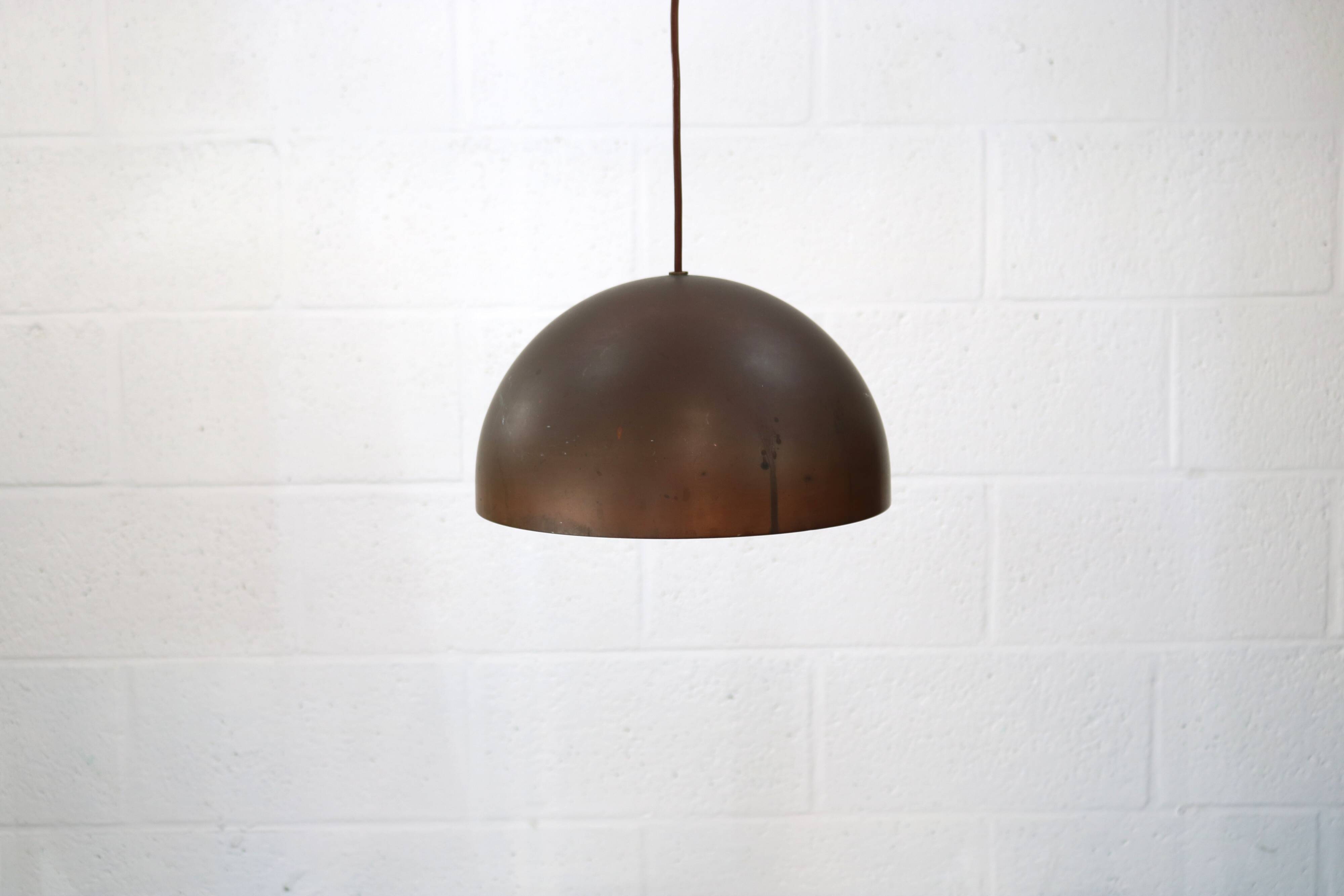 Massive patinated copper lamp - Denmark 60's