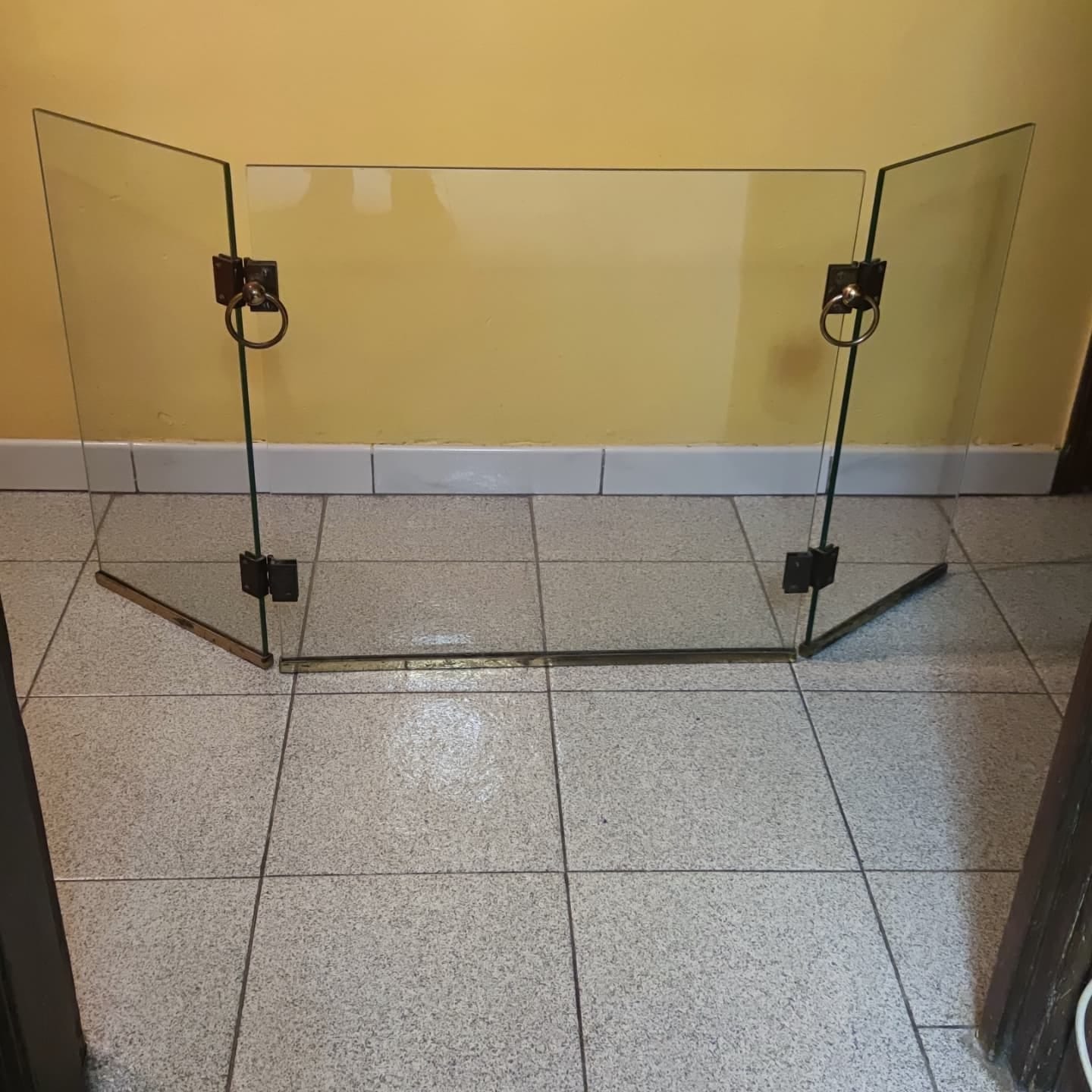 Fire or sparks glass and golden brass