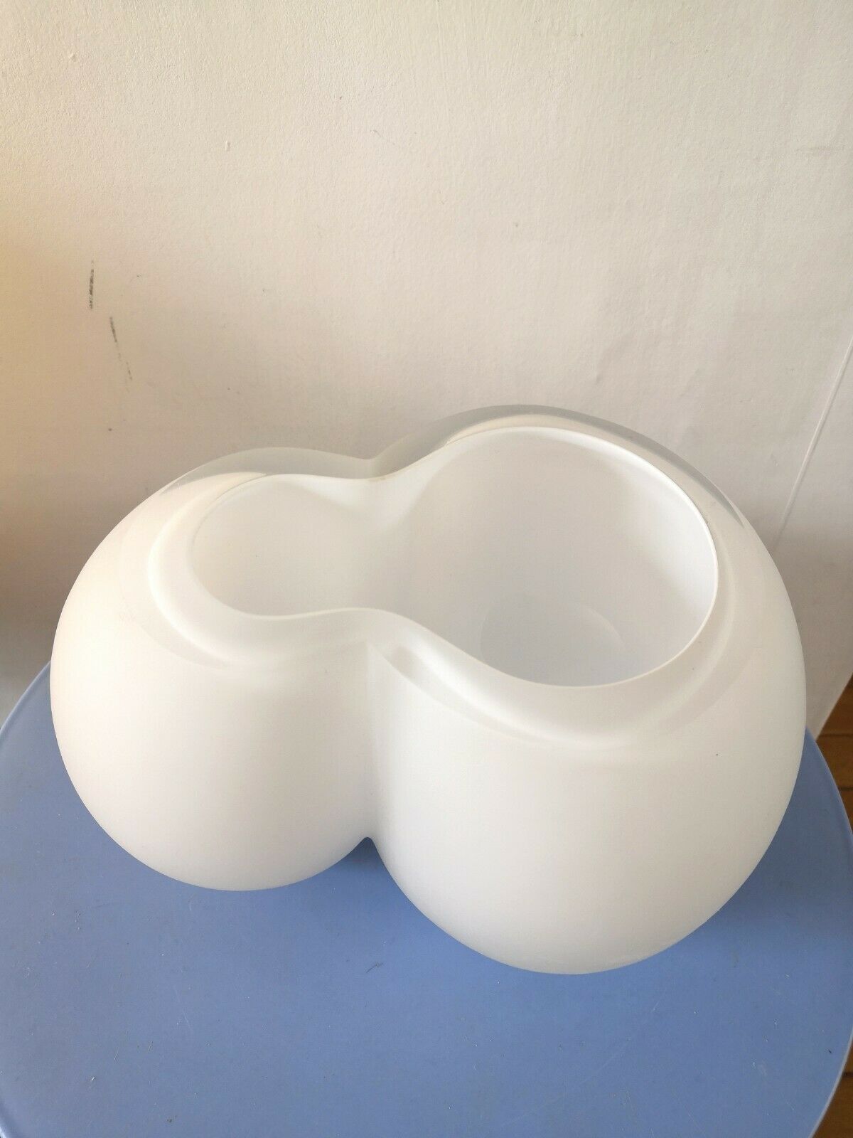 Free-form design vase thick white glass