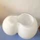Free-form design vase thick white glass