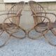 Paire de fauteuils oeufs en rotin vintage des années 60
