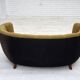 1960s, Danish 2-seater "Banan" sofa, green furniture wool, ash wood.