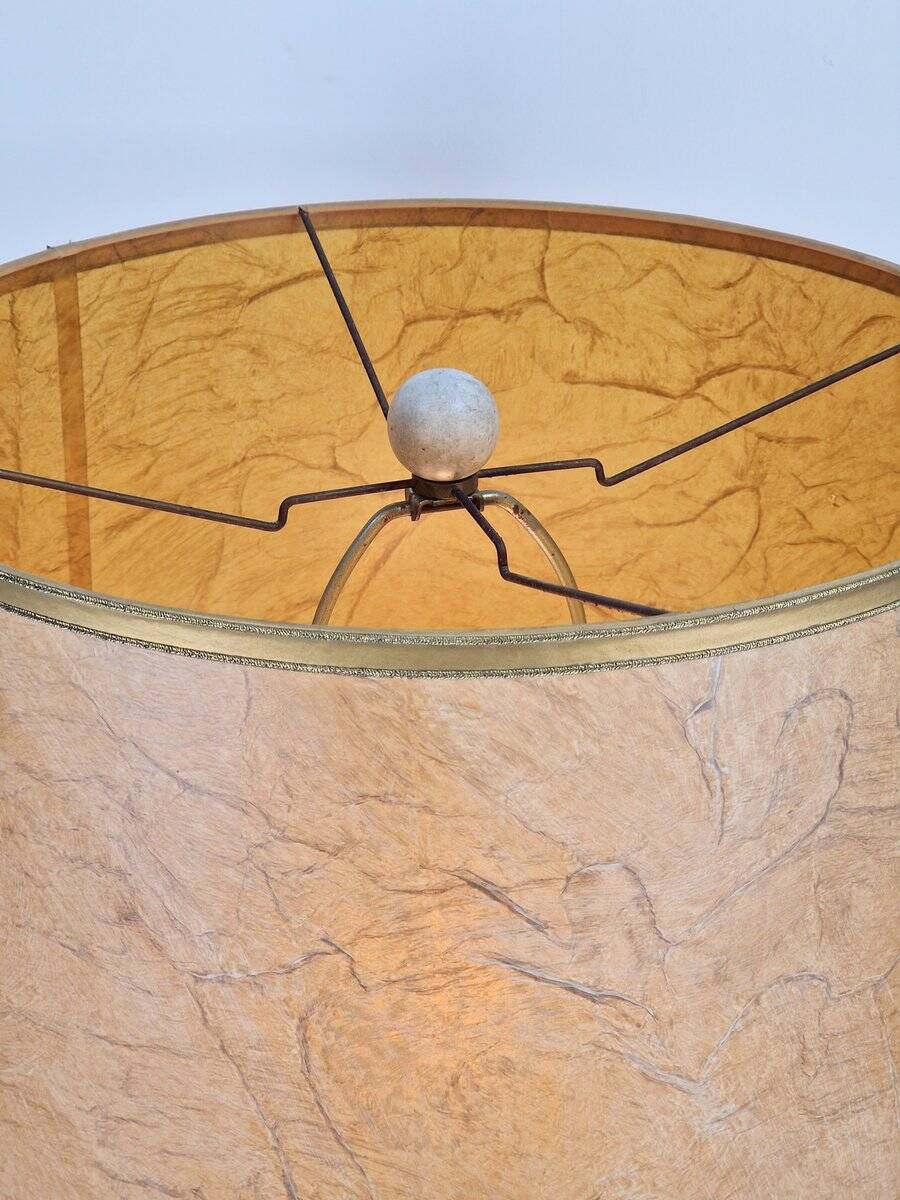 Vintage Organic Ribbed Plaster Table Lamp, 1970s