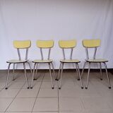 4 yellow Formica chairs