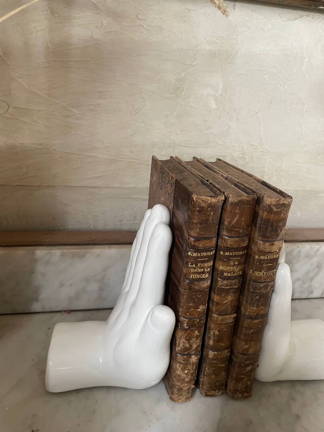 Pair of vintage ceramic hand bookends
