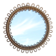 Round rattan mirror attributed to Franco Albini 1950