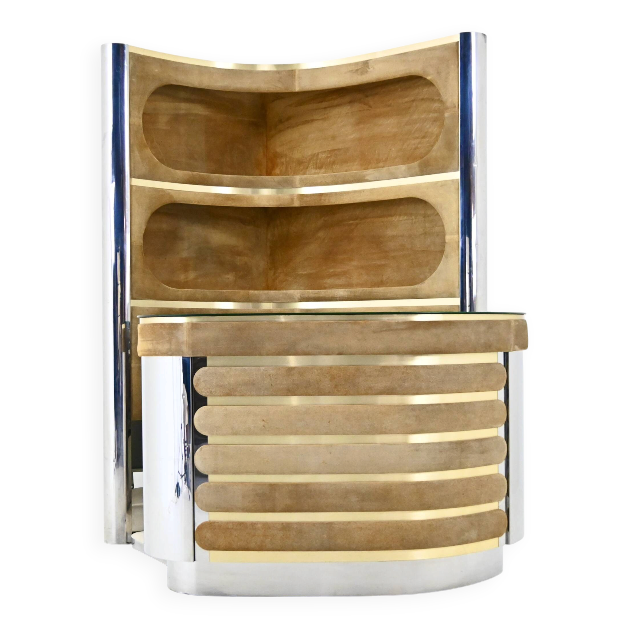 Bar set attributed to Willy Rizzo, 1970s.