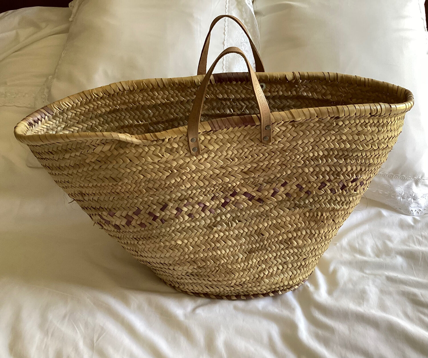 Vintage straw basket