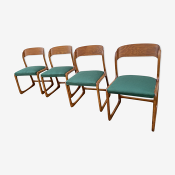 Série de 4 chaises Traîneau Baumann années 60