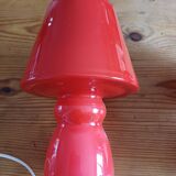 Paire de Lampes Vintage en Opaline Rouge