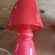 Paire de Lampes Vintage en Opaline Rouge