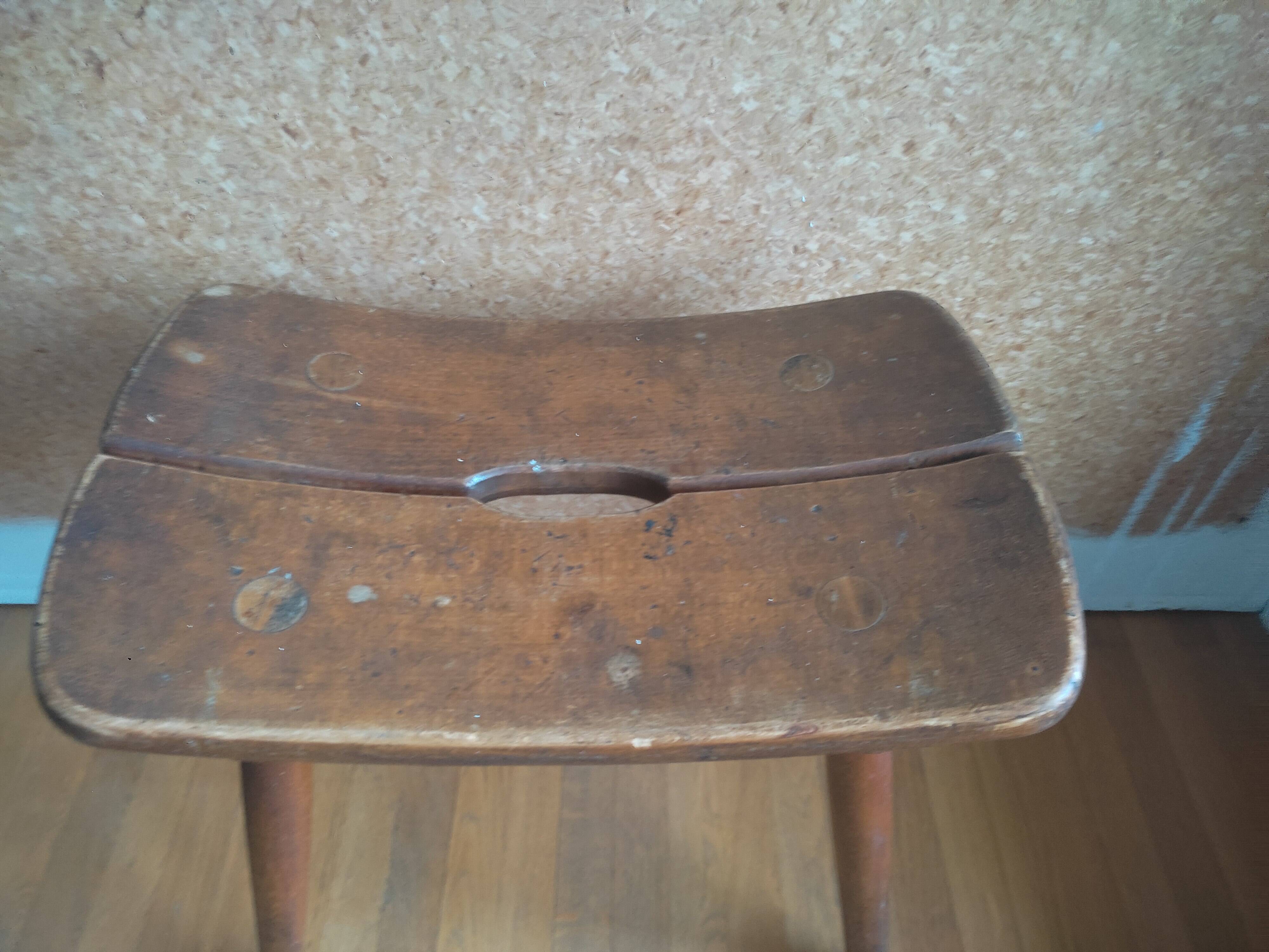 Tabouret en bois mid Century