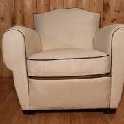 Fauteuil club en cuir blanc