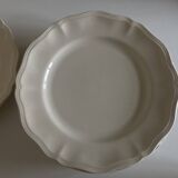 Set of 7 Sarreguemines Ivory plates with gadroons 1960