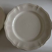 Set de 7 assiettes Ivoire de Sarreguemines à godrons 1960