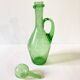 Biot green bubble glass carafe