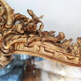Large gilded mirror louis XV rockery  142x99cm