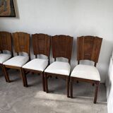 Set 6 chaises art déco chêne 1940
