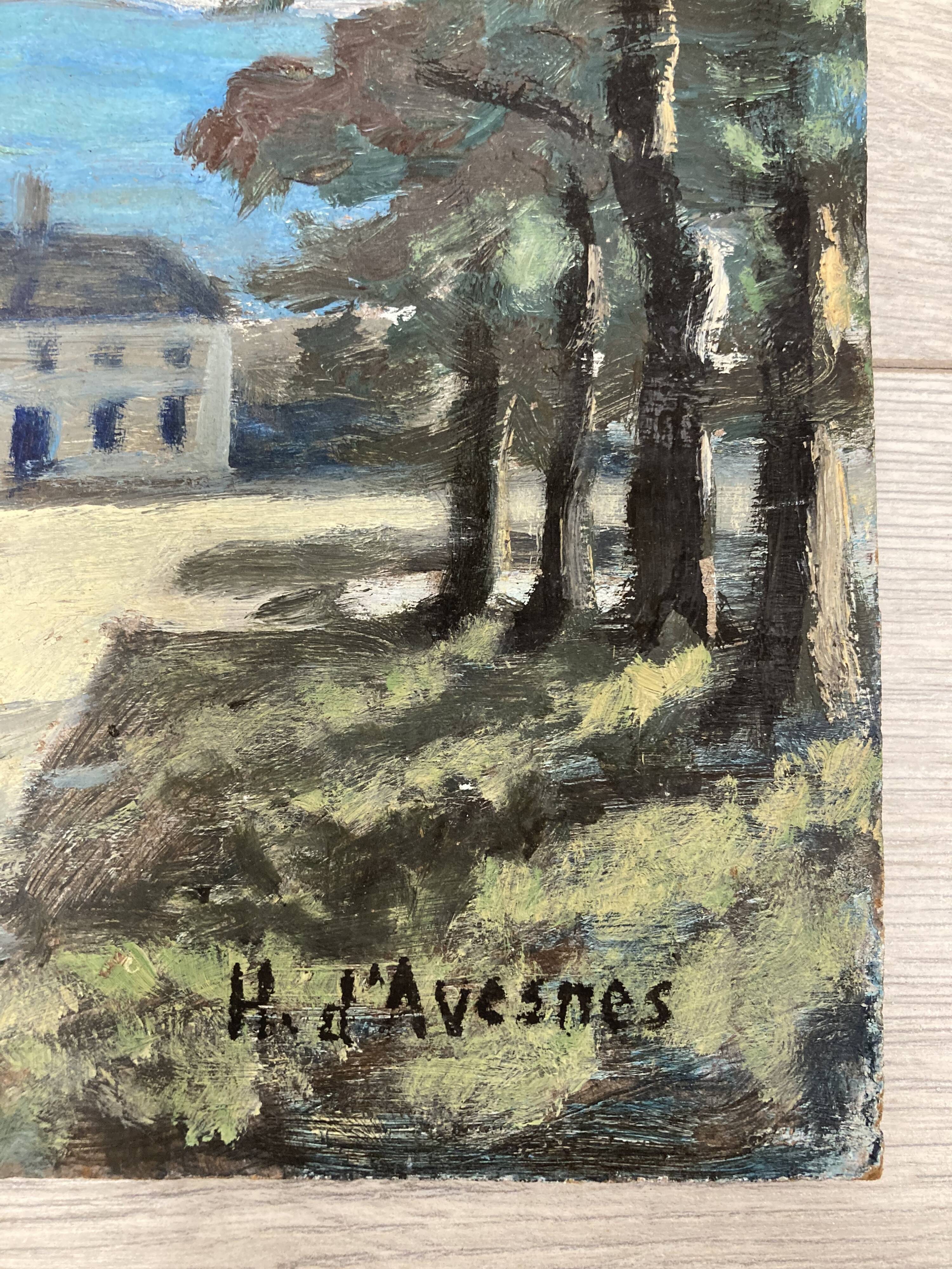 Oil on vintage panel