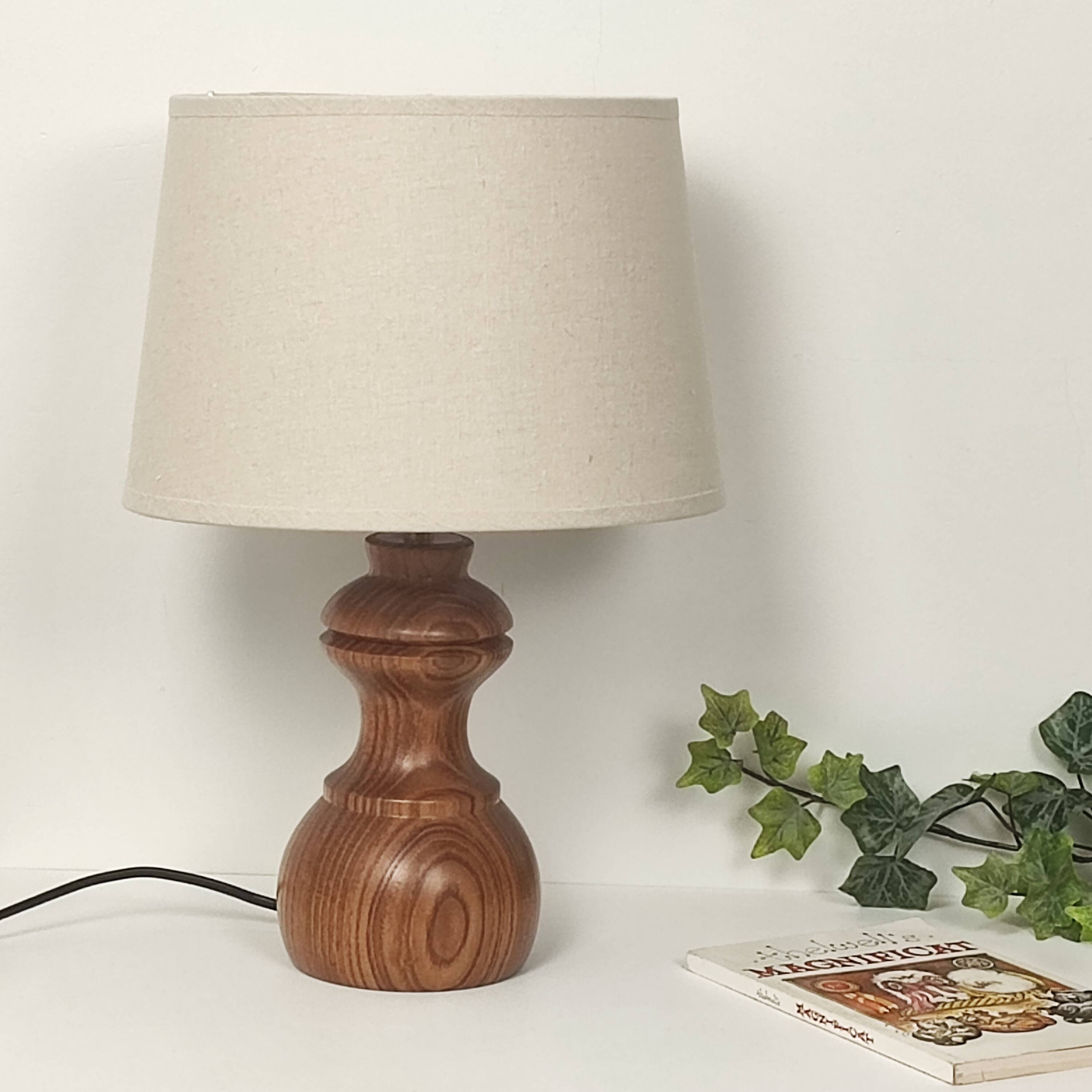 Vintage wooden foot lamp