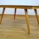 Table feet compass in vintage blond oak 1960