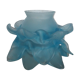 Abat jour verre bleu, forme  fleur