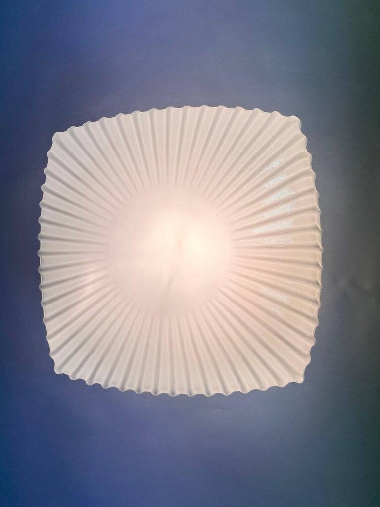 Midcentury Glass Ceiling Lamp/Flush Mount or Wall Lamp, 1970s - Czechoslovakia