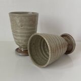 Pair of small stoneware vases from La Borne by Christine Pedley