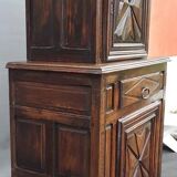Armoire deux corps haut en retrait style Louis XIII