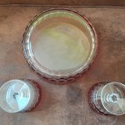 Salad bowl set and its 2 crystal cups