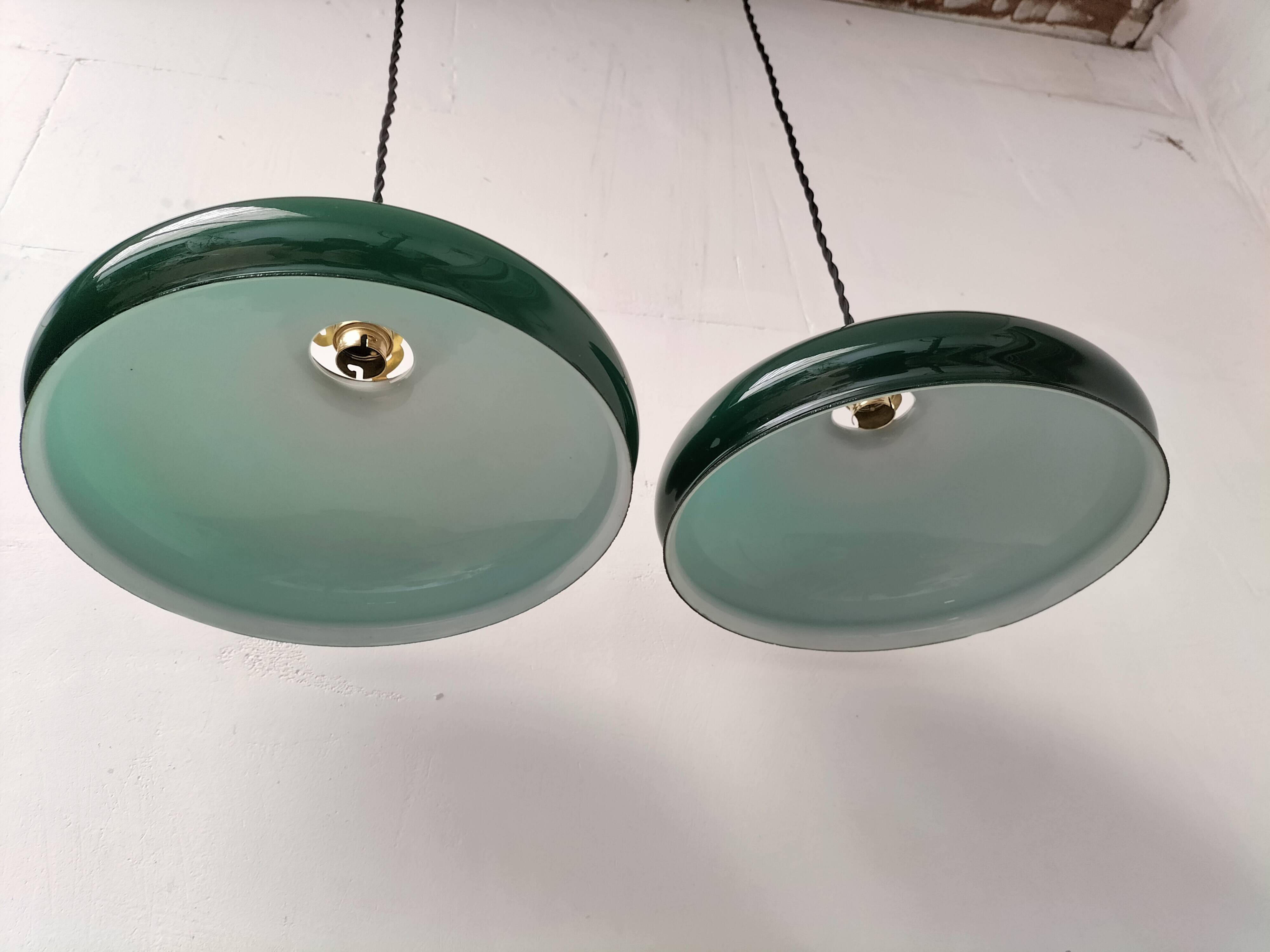 Green opaline pendant lights