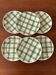 Lot of vintage checkered green dessert plates Moulin des Loups model.