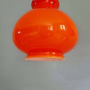 Trio de suspensions vintage en opaline orange, 1960-70