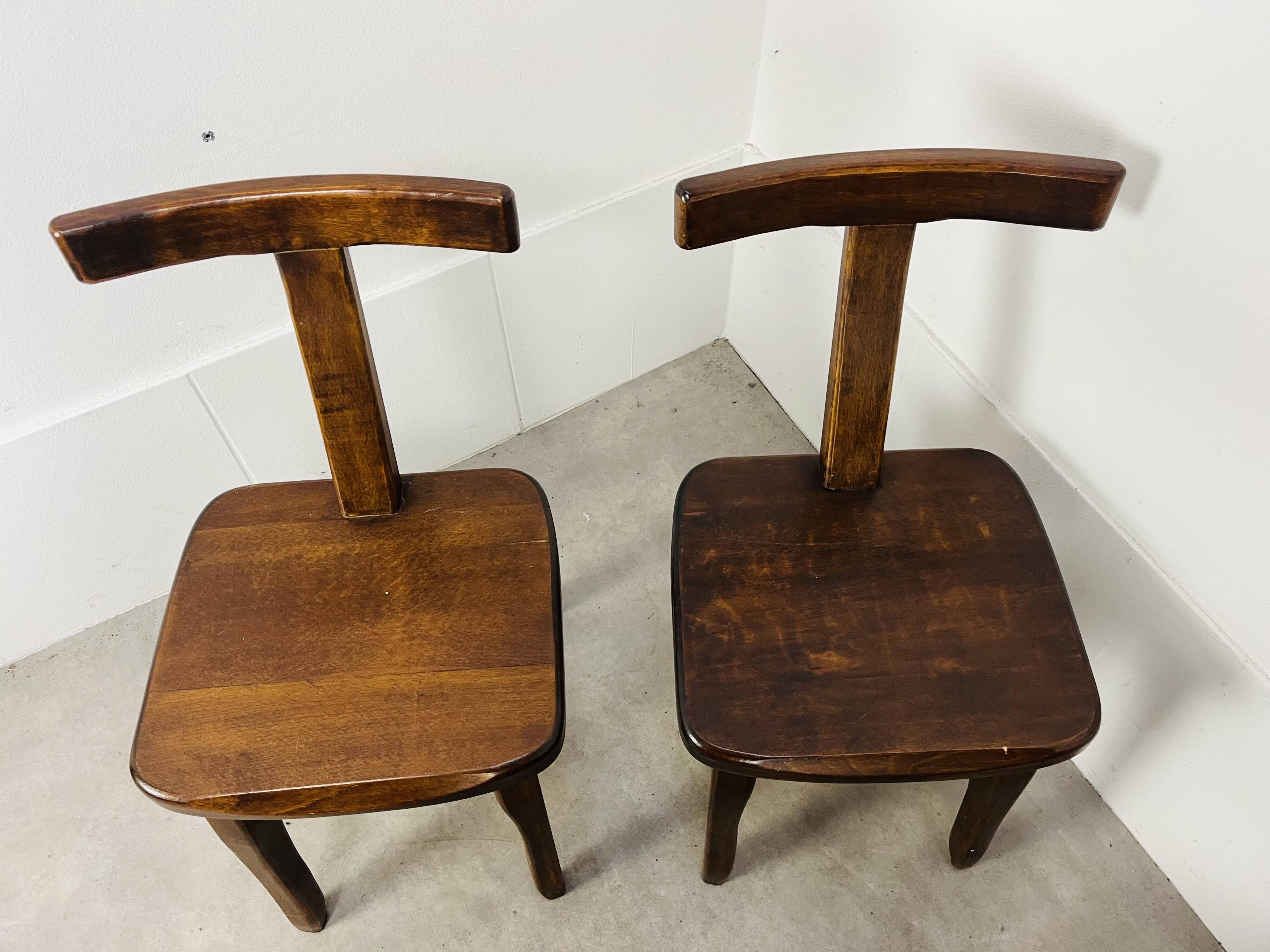 9 brutalist T chairs by Aranjou, Olavi Hänninen