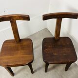 9 brutalist T chairs by Aranjou, Olavi Hänninen