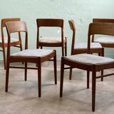 6 Danish chairs by Henning Kjaernulf in teak.