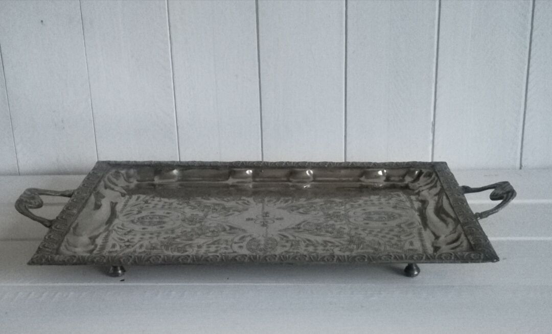 Silver metal tray