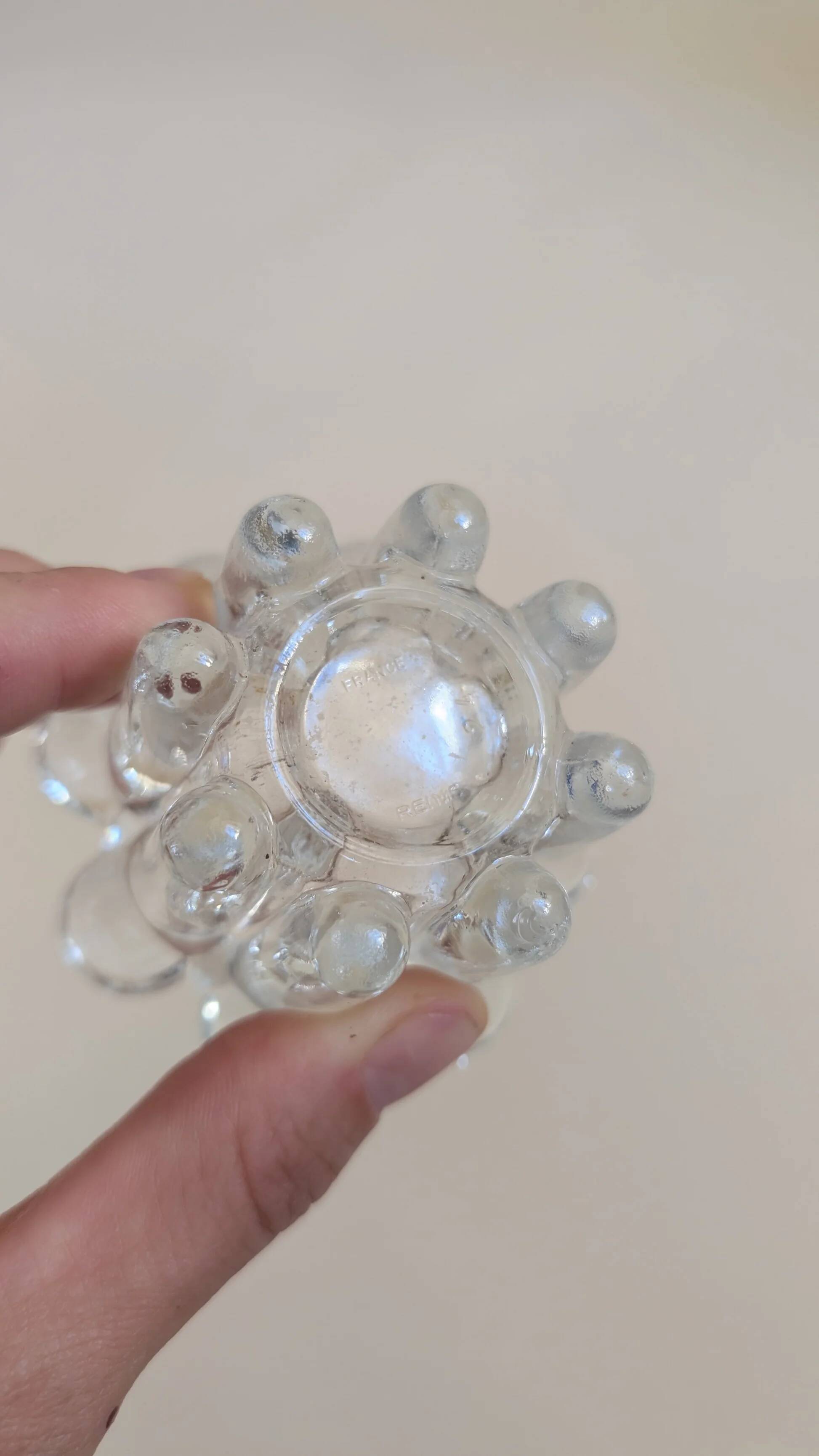 Glass candle holder, made in France, from Reims