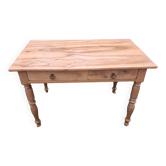 Table bureau ancienne de style Louis Philippe en merisier avec 2 tiroirs